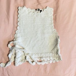 [2 for $18] 🔥TOPSHOP WHITE CROCHET TOP